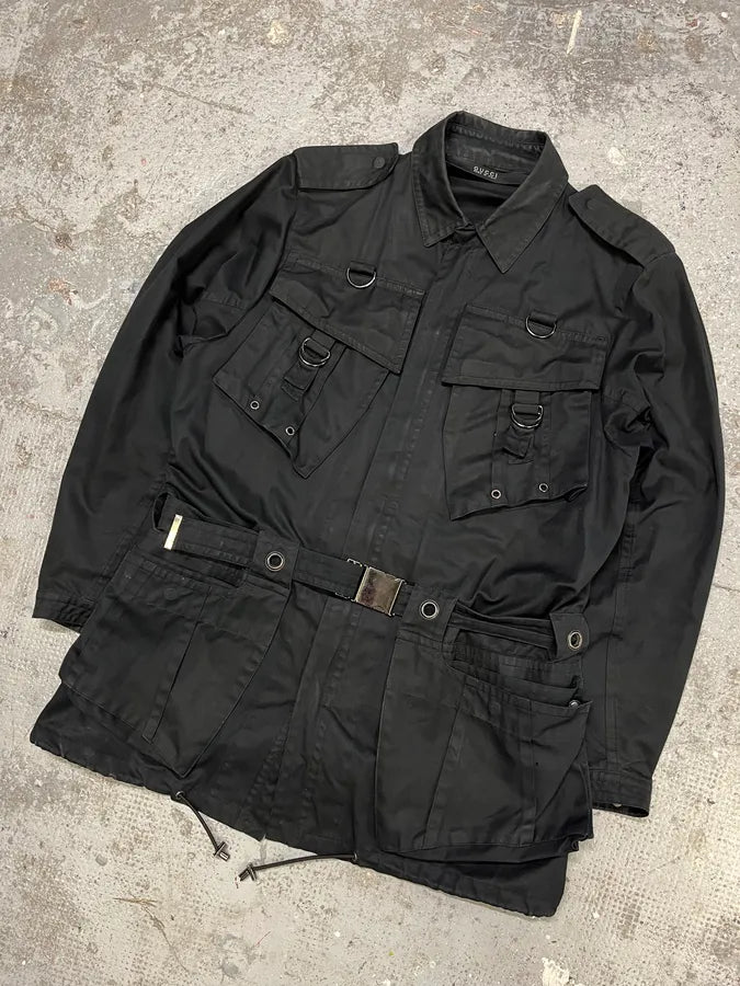 SS2002 Gucci by Tom Ford Imperial Long Black Jacket dZYuVns 5