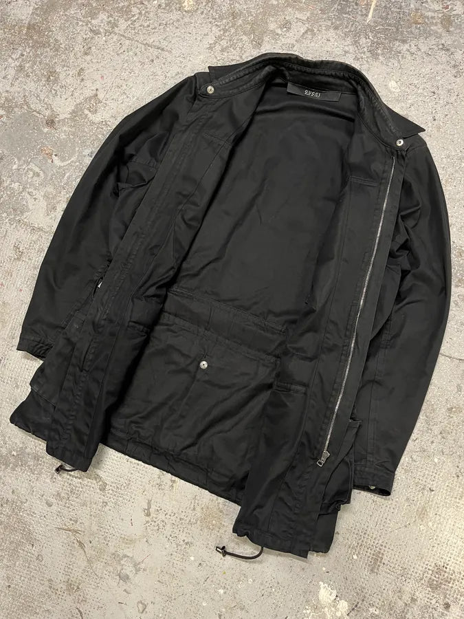 SS2002 Gucci by Tom Ford Imperial Long Black Jacket dZYuVns 7