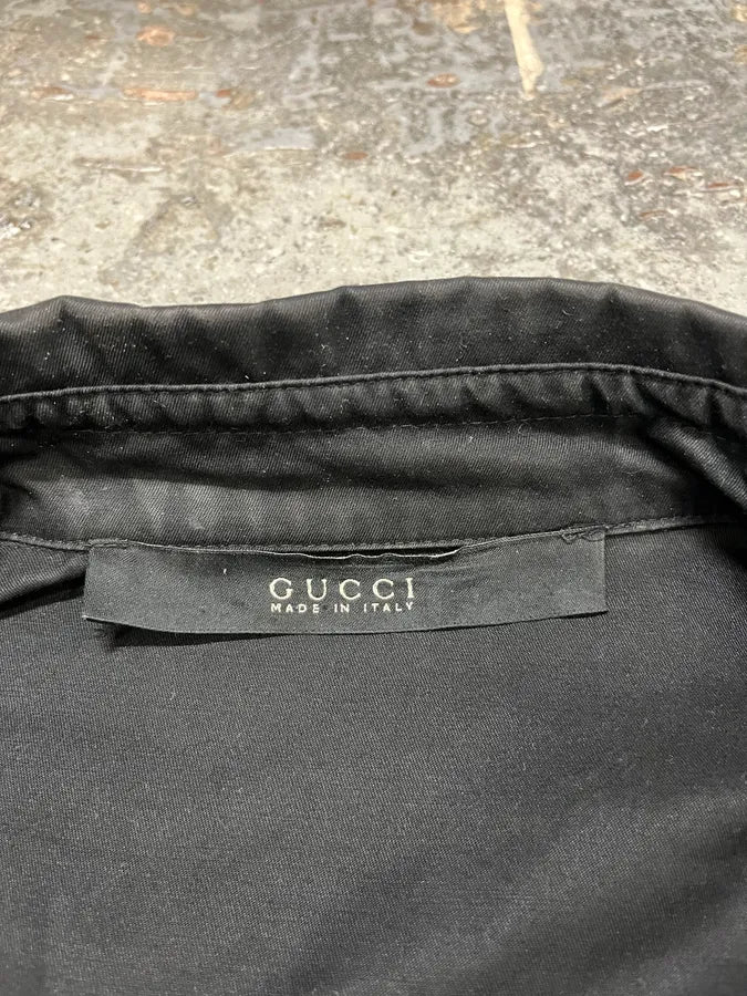 SS2002 Gucci by Tom Ford Imperial Long Black Jacket dZYuVns 9