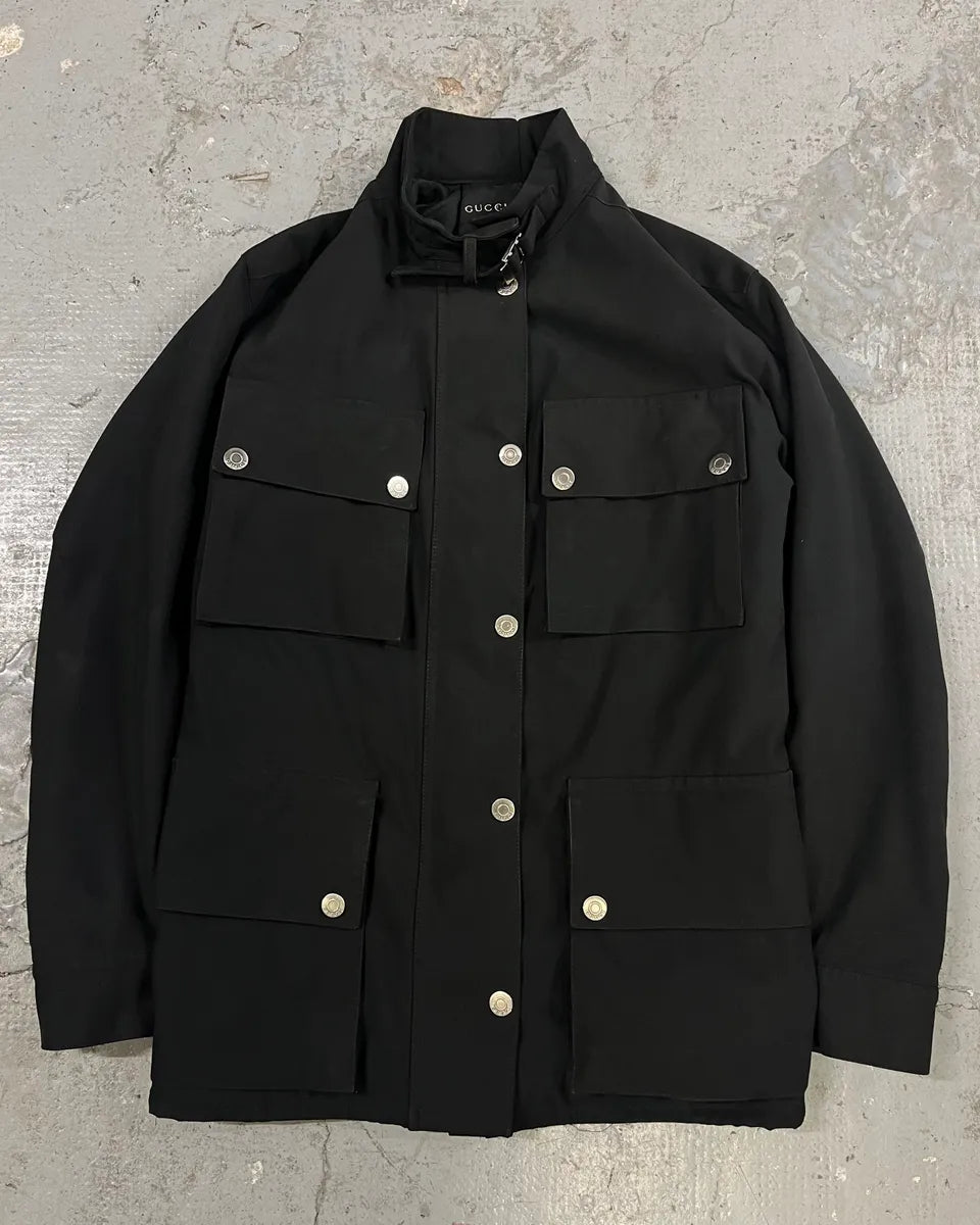 SS2002 Gucci Multi Pockets Imperial Black Jacket ajxCBTg 0