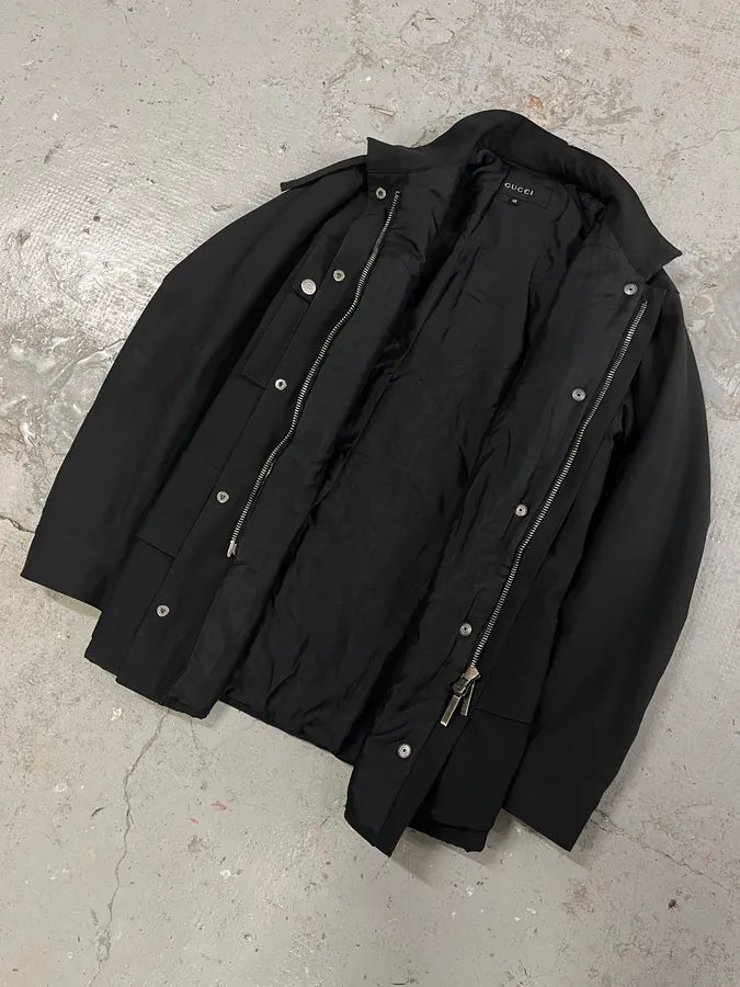 SS2002 Gucci Multi Pockets Imperial Black Jacket ajxCBTg 4