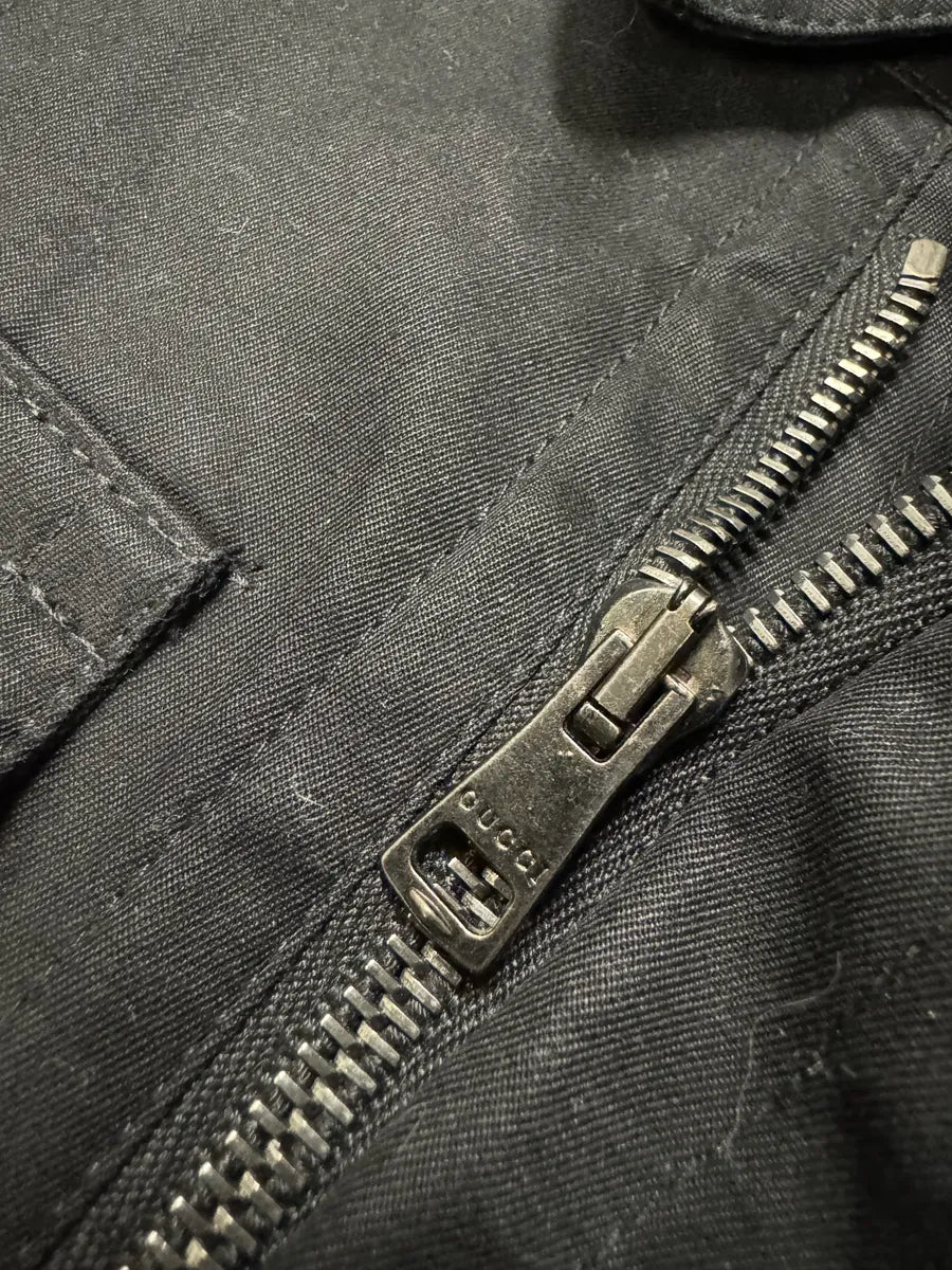 SS2002 Gucci Tom Ford Black Imperial Nylon Trench Jacket (L) 11