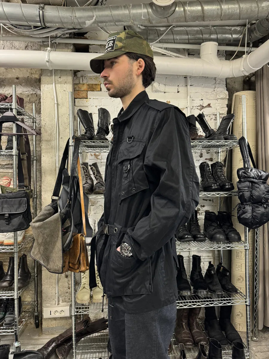 SS2002 Gucci Tom Ford Black Imperial Nylon Trench Jacket (L) 4