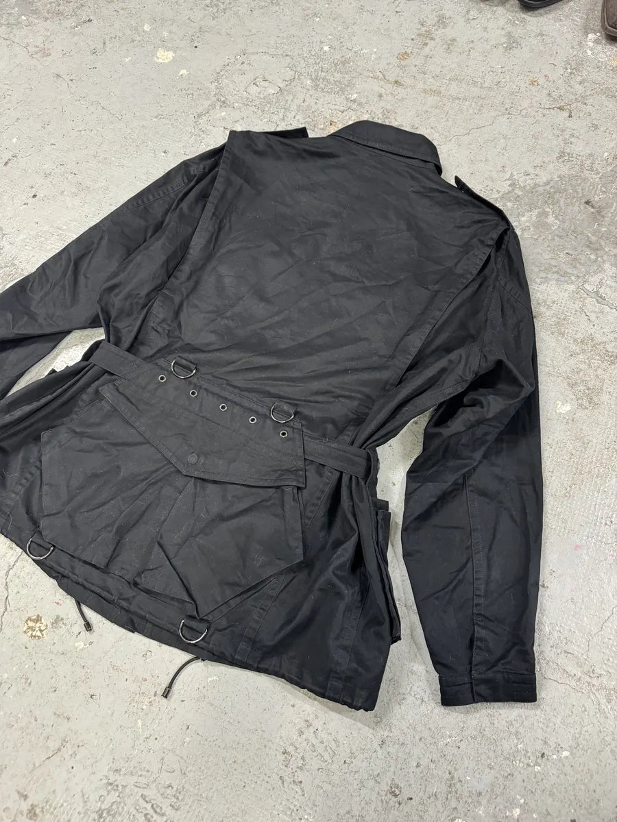 SS2002 Gucci Tom Ford Black Imperial Nylon Trench Jacket (L) 6