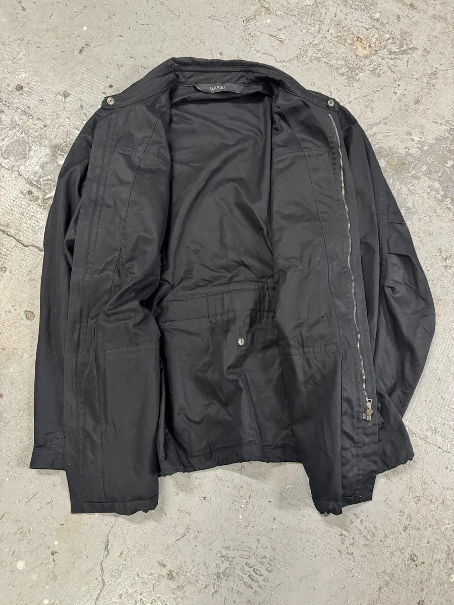SS2002 Gucci Tom Ford Black Imperial Nylon Trench Jacket (L) 7