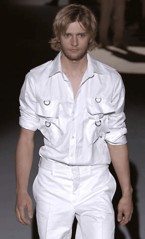 SS2002 Gucci White Officer Cargo Bondage Over Shirt ukppYPw 0