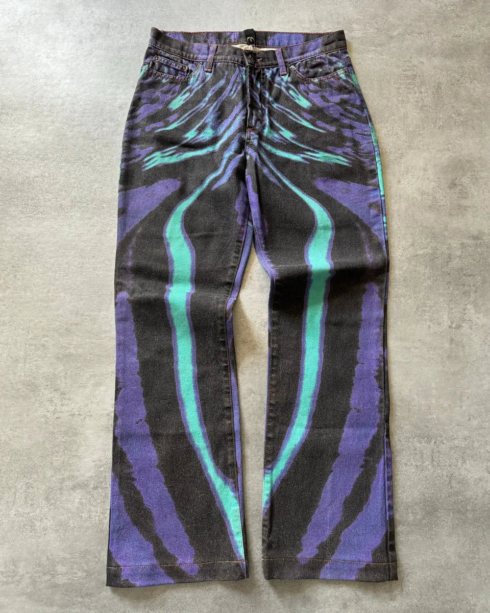 SS2002 Just Cavalli Hallucination purple Zebra Design Jeans KdgOcOc 0