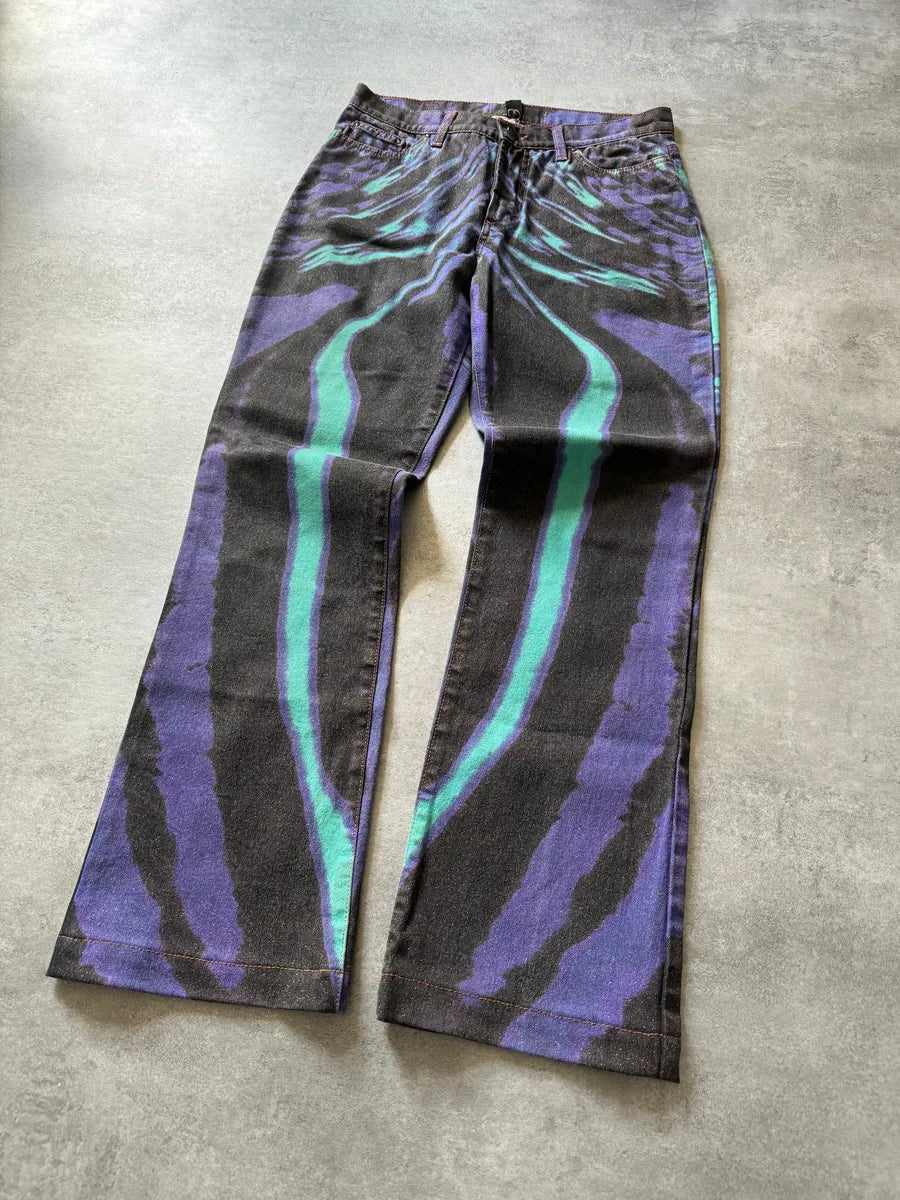 SS2002 Just Cavalli Hallucination purple Zebra Design Jeans KdgOcOc 4