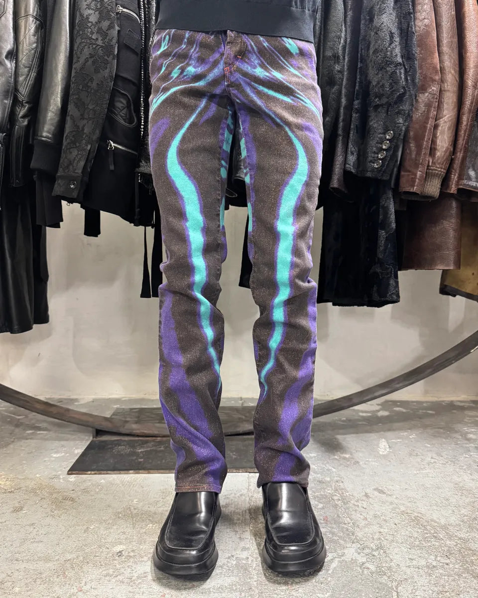 SS2002 Just Cavalli Hallucination purple Zebra Design Jeans (S) PJEKVGX 0