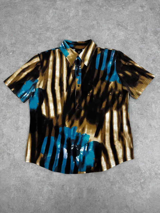SS2002 Just Cavalli Psychedelic Hallucination Blue Flowers Shirt eXlbNBu 0