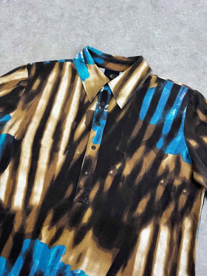 SS2002 Just Cavalli Psychedelic Hallucination Blue Flowers Shirt eXlbNBu 4