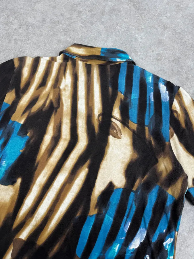 SS2002 Just Cavalli Psychedelic Hallucination Blue Flowers Shirt eXlbNBu 6