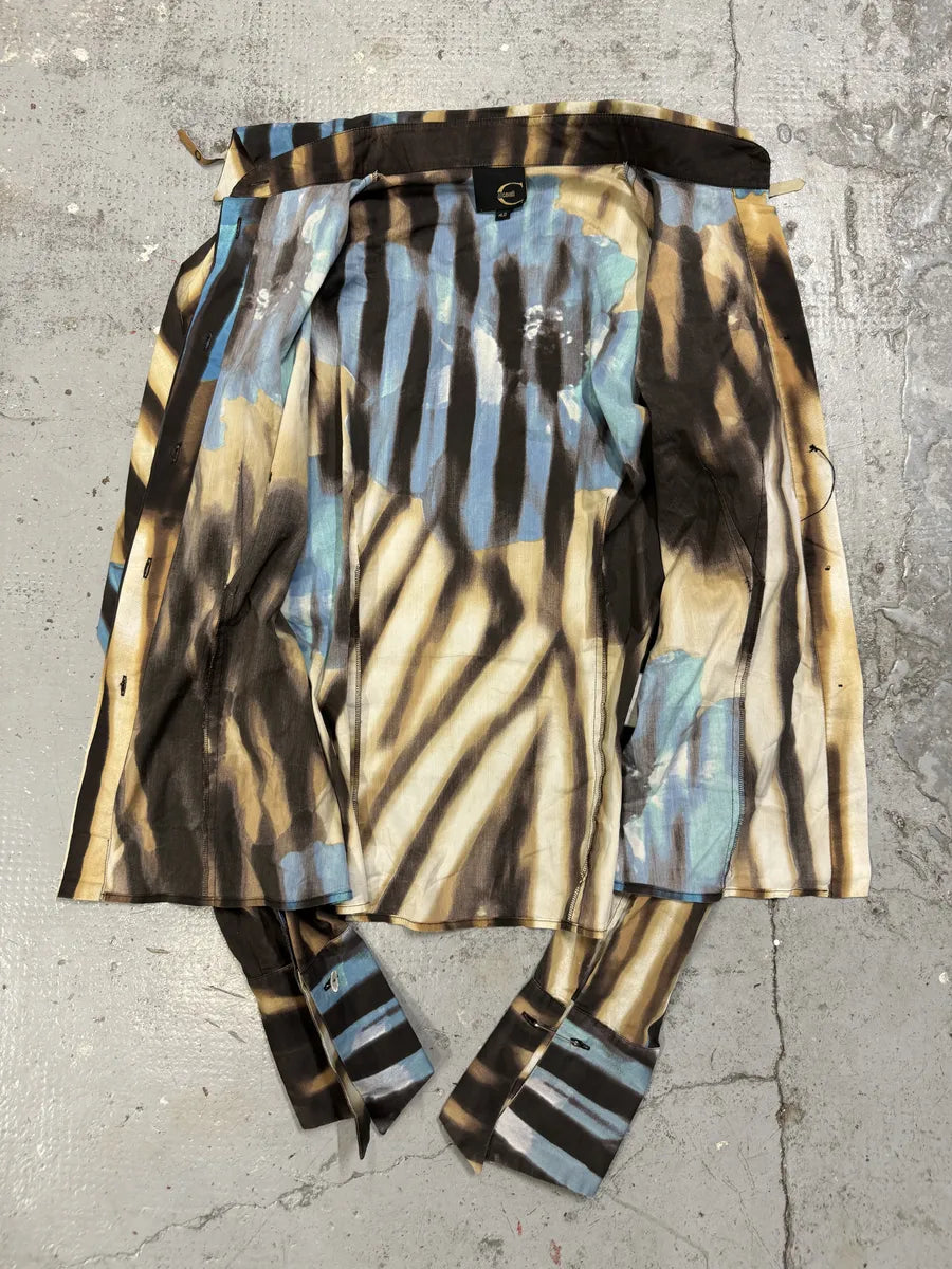 SS2002 Just Cavalli Psychedelic Hallucination Blue Flowers Shirt nINoECu 2