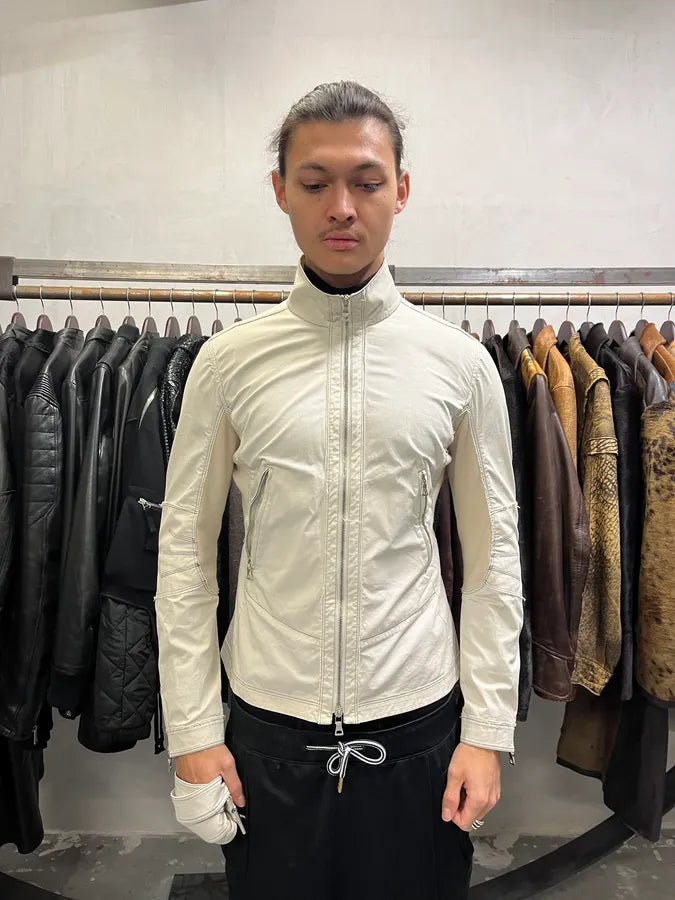 SS2002 Prada Beige Light Belted Zip-up Jacket qomTzWJ 3