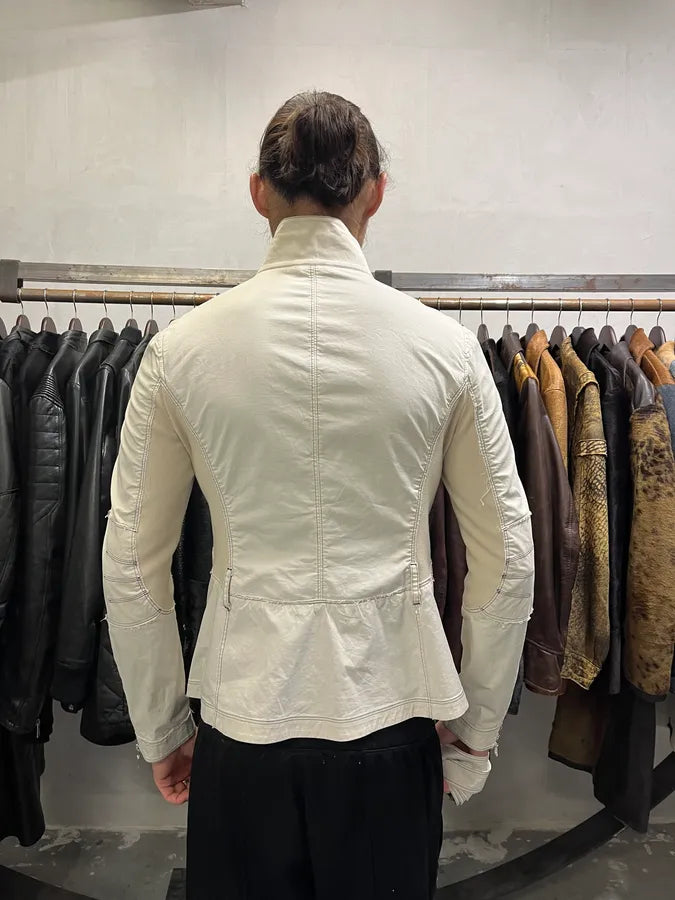 SS2002 Prada Beige Light Belted Zip-up Jacket qomTzWJ 4