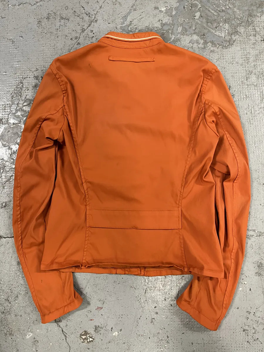 SS2002 Prada Orange Nylon Biker Jacket (S) oCcQSrc 1