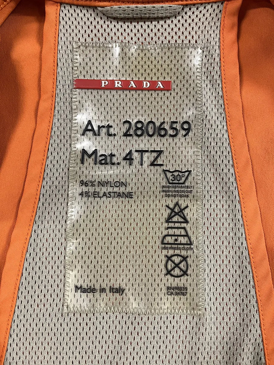 SS2002 Prada Orange Nylon Biker Jacket (S) oCcQSrc 9