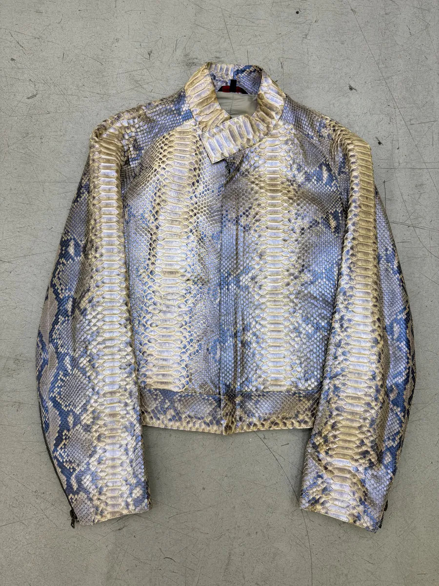 SS2002 Roberto Cavalli Beige Python Leather Jacket DrhFyYB 0