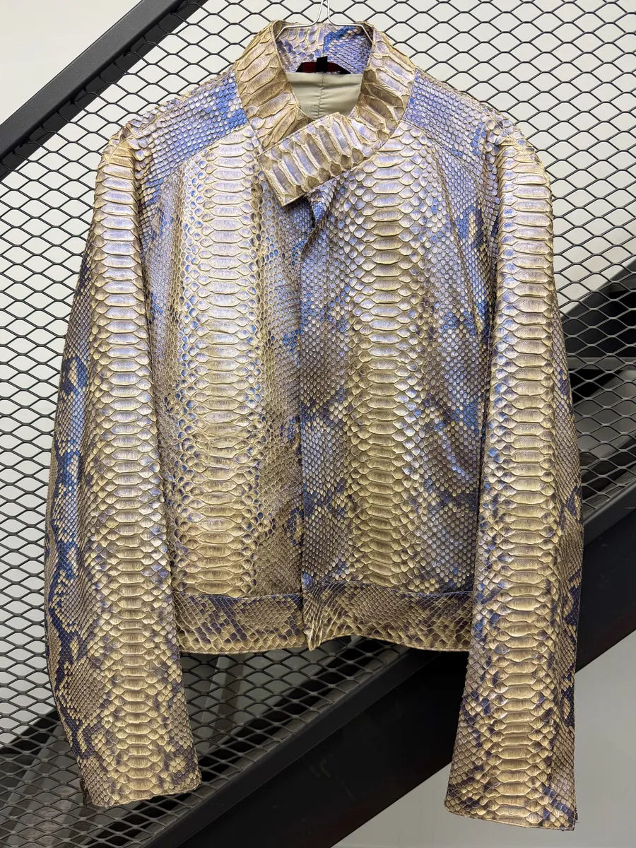 SS2002 Roberto Cavalli Beige Python Leather Jacket DrhFyYB 1