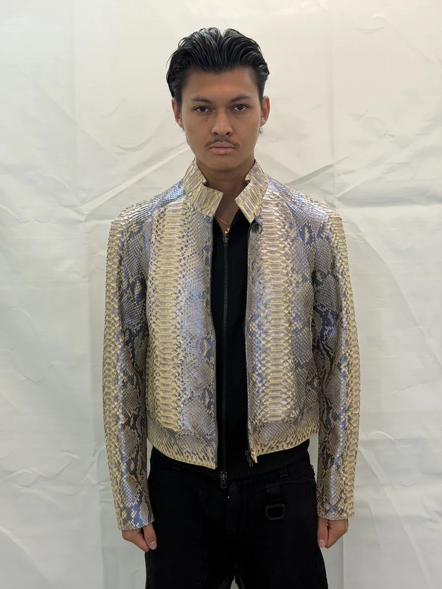 SS2002 Roberto Cavalli Beige Python Leather Jacket DrhFyYB 2