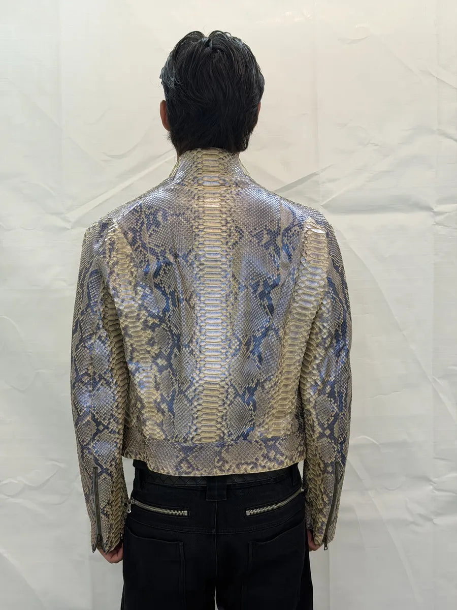 SS2002 Roberto Cavalli Beige Python Leather Jacket DrhFyYB 4