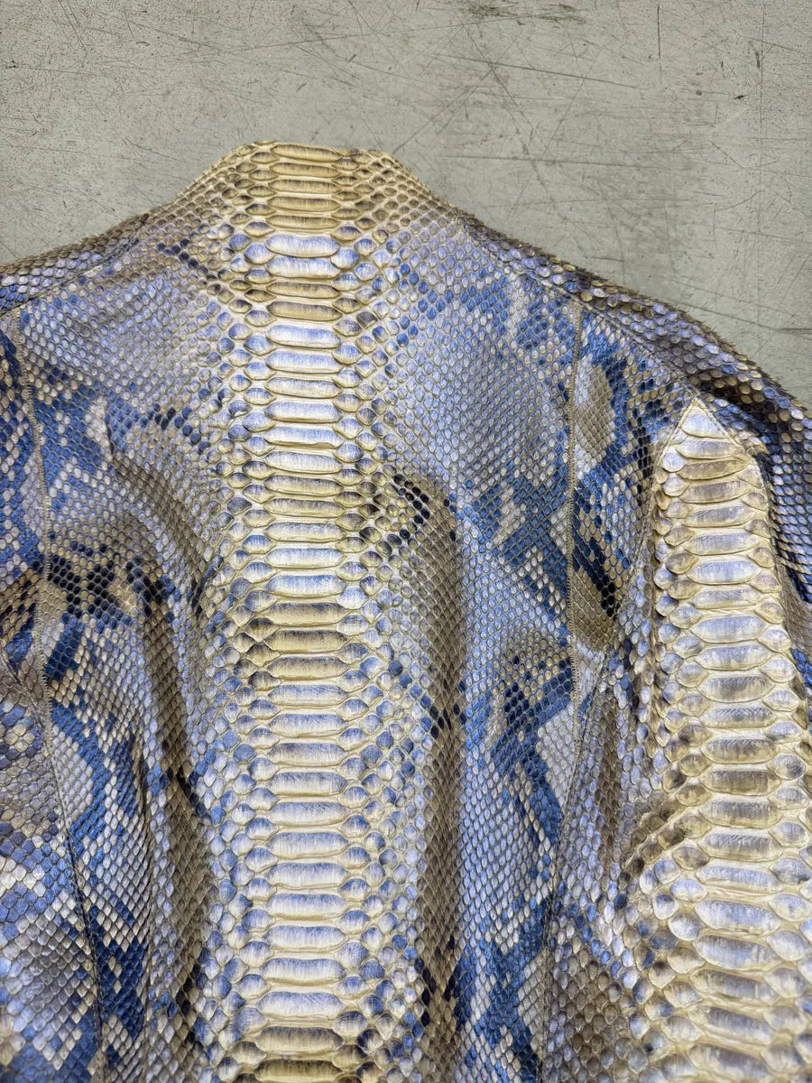 SS2002 Roberto Cavalli Beige Python Leather Jacket DrhFyYB 6