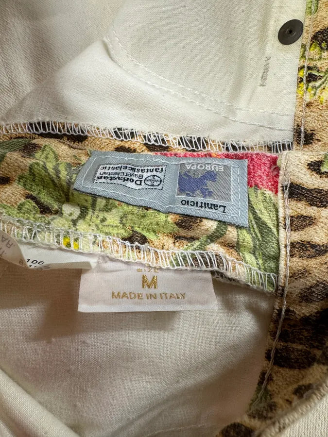 SS2002 Roberto Cavalli Flowers Leopard White Pants (M) LGHJvSm 7