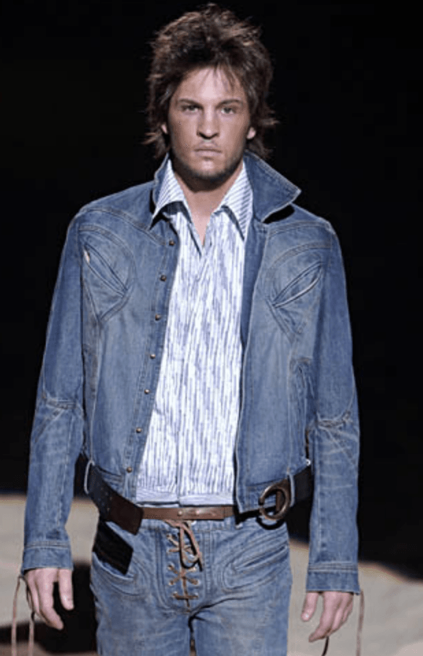 SS2002 Roberto Cavalli Futurist Biker Denim Jacket cZVSnCa 0