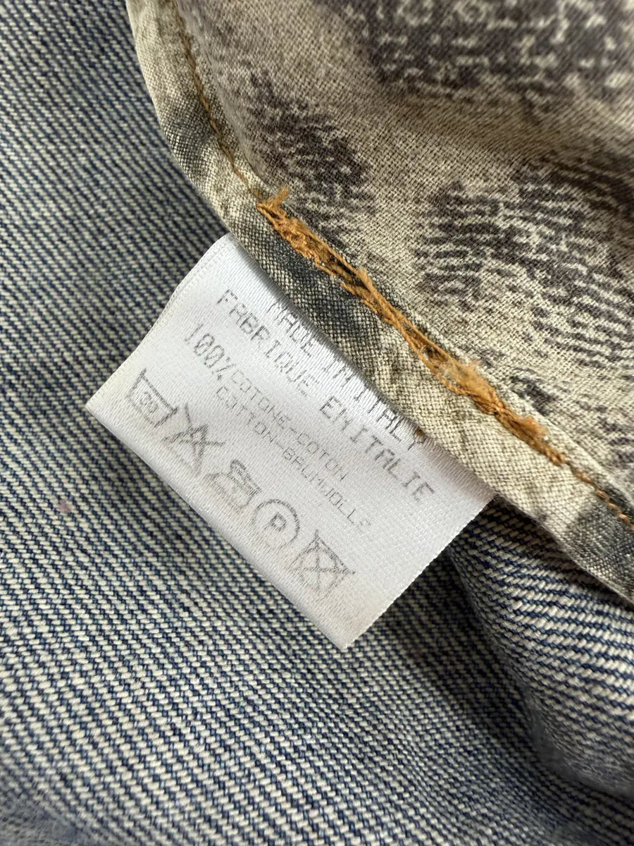 SS2002 Roberto Cavalli Futurist Biker Denim Jacket cZVSnCa 6