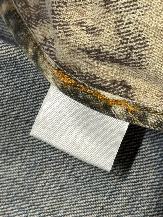 SS2002 Roberto Cavalli Futurist Biker Denim Jacket kmXKeRN 7