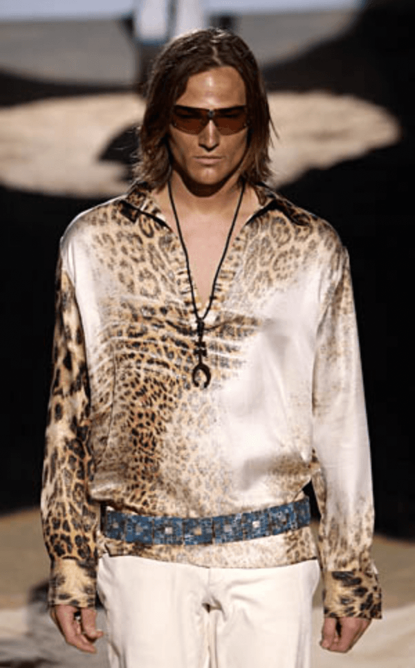 SS2002 Roberto Cavalli Leopard V Shirt Top WzXLjAM 0