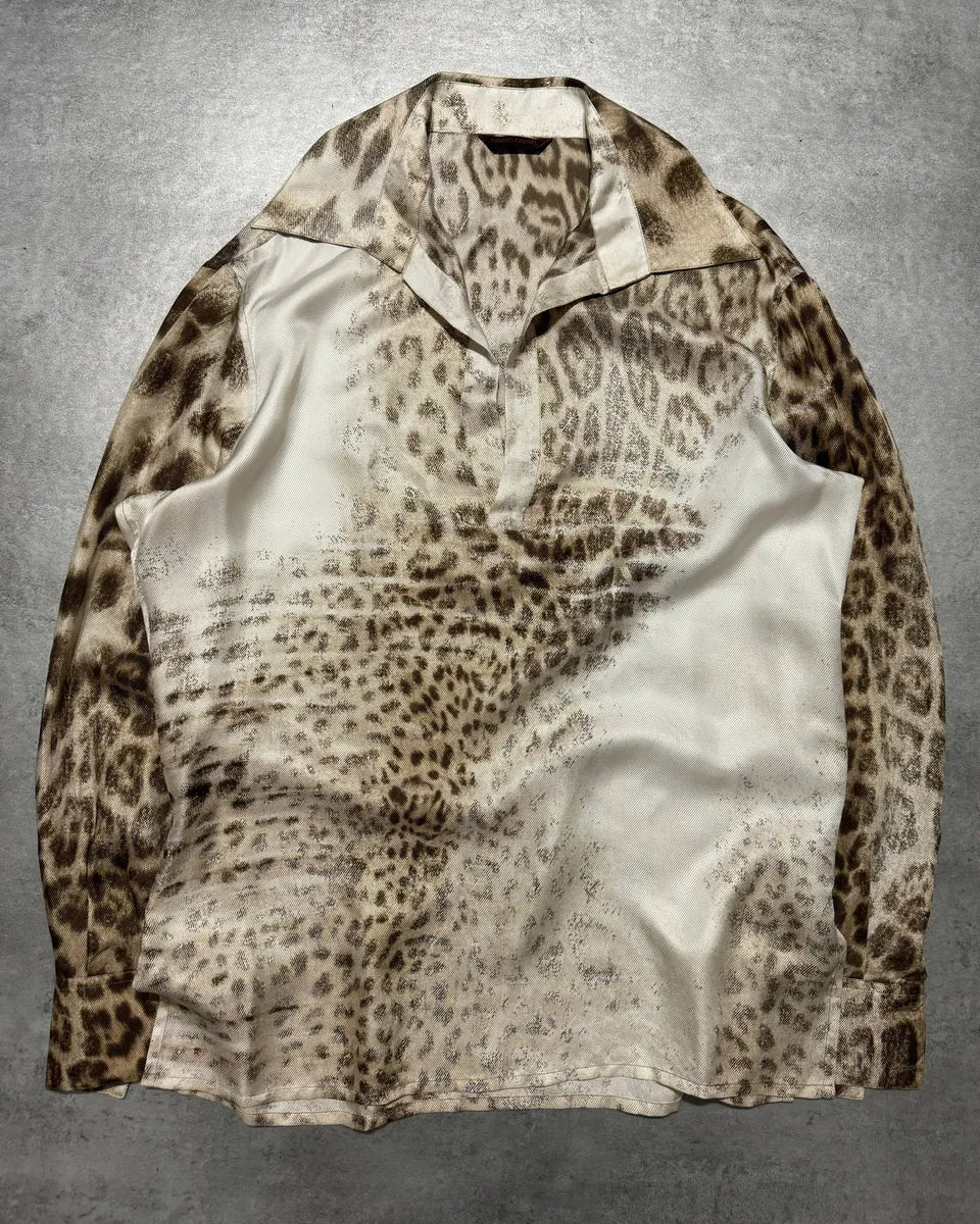 SS2002 Roberto Cavalli Leopard V Shirt Top WzXLjAM 1