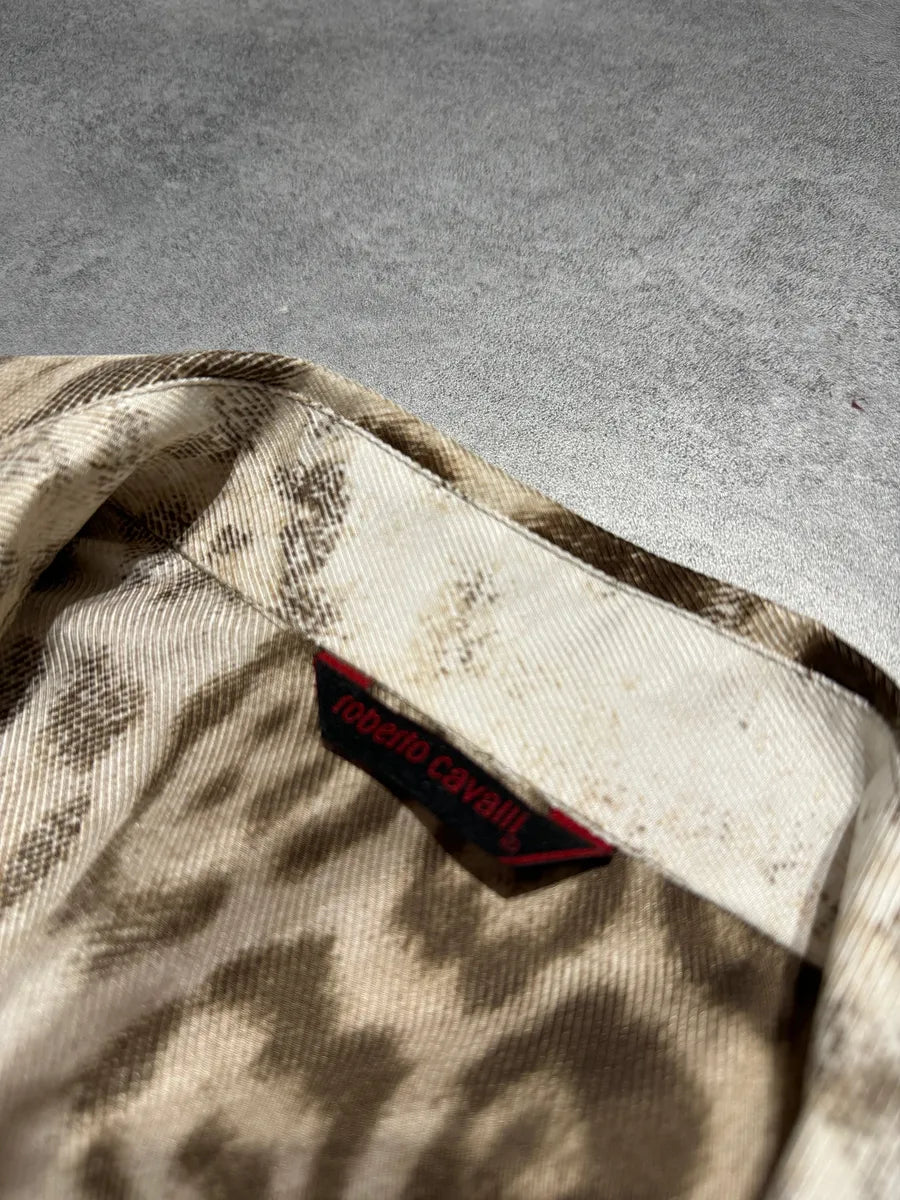 SS2002 Roberto Cavalli Leopard V Shirt Top WzXLjAM 5
