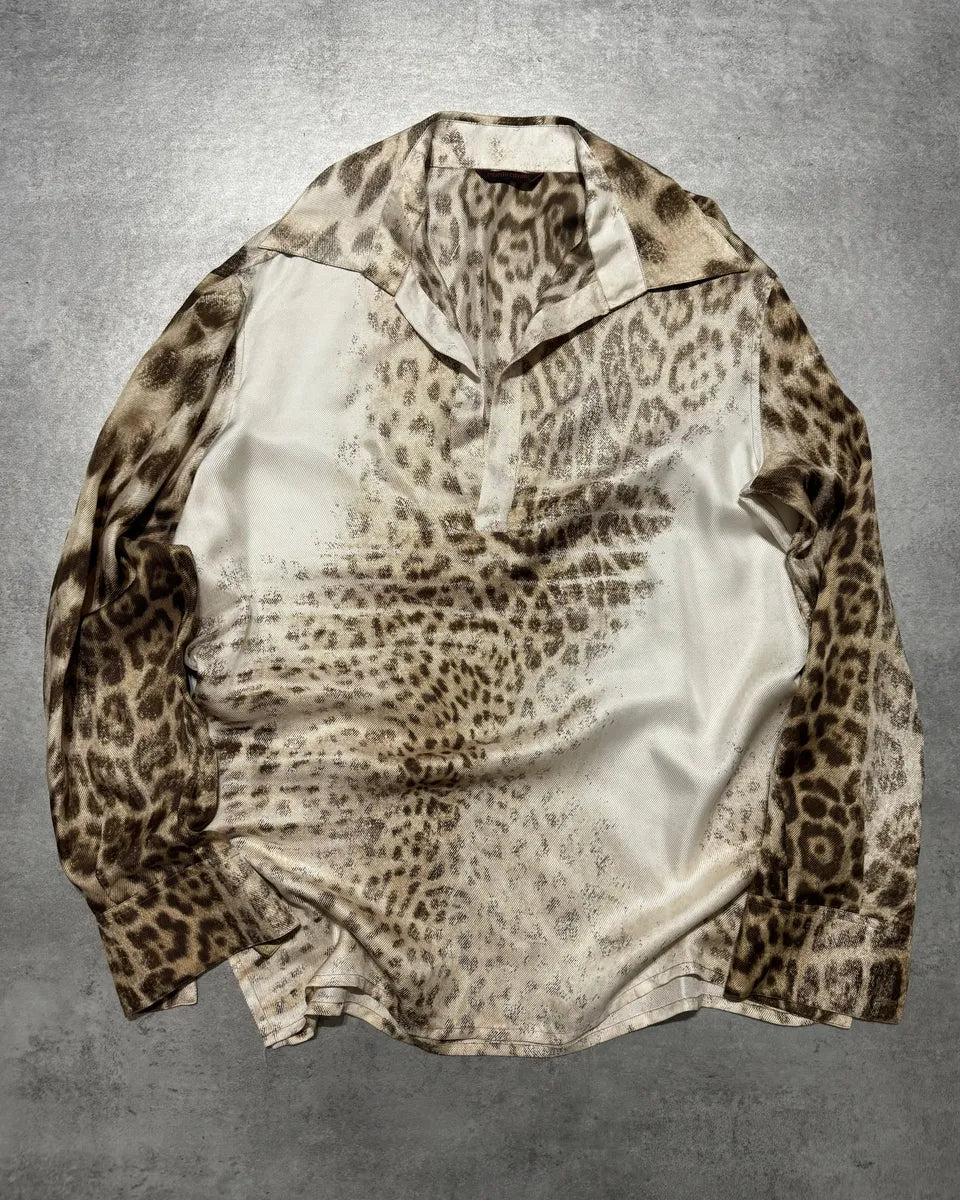SS2002 Roberto Cavalli Leopard V Shirt Top WzXLjAM 7
