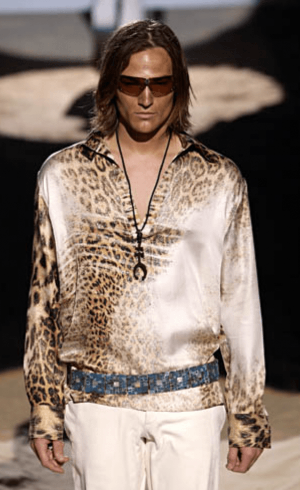 SS2002 Roberto Cavalli Leopard White Longsleeves Shirt jQqgmdq 1