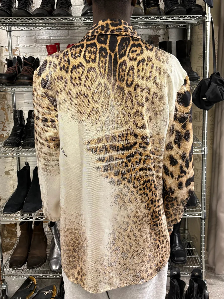 SS2002 Roberto Cavalli Leopard White Longsleeves Shirt jQqgmdq 3