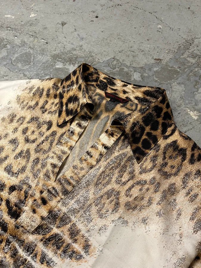 SS2002 Roberto Cavalli Leopard White Longsleeves Shirt jQqgmdq 5