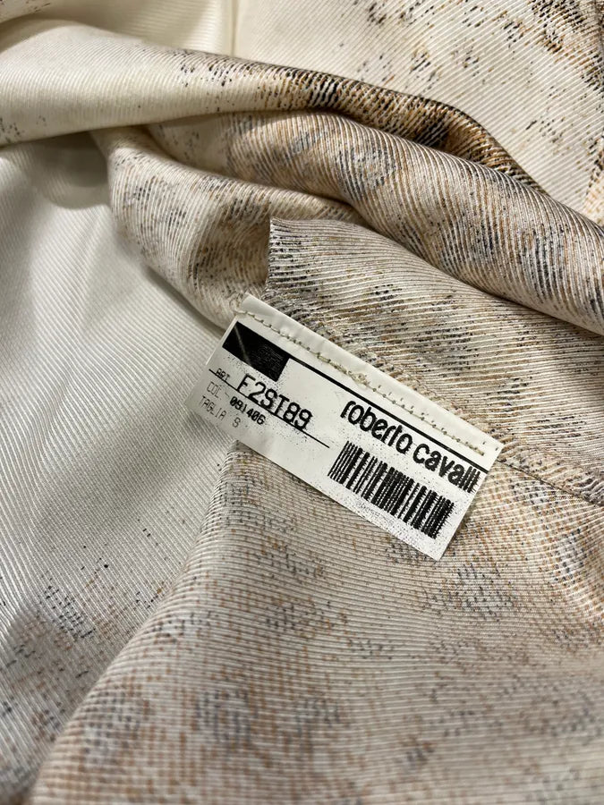 SS2002 Roberto Cavalli Leopard White Longsleeves Shirt jQqgmdq 9