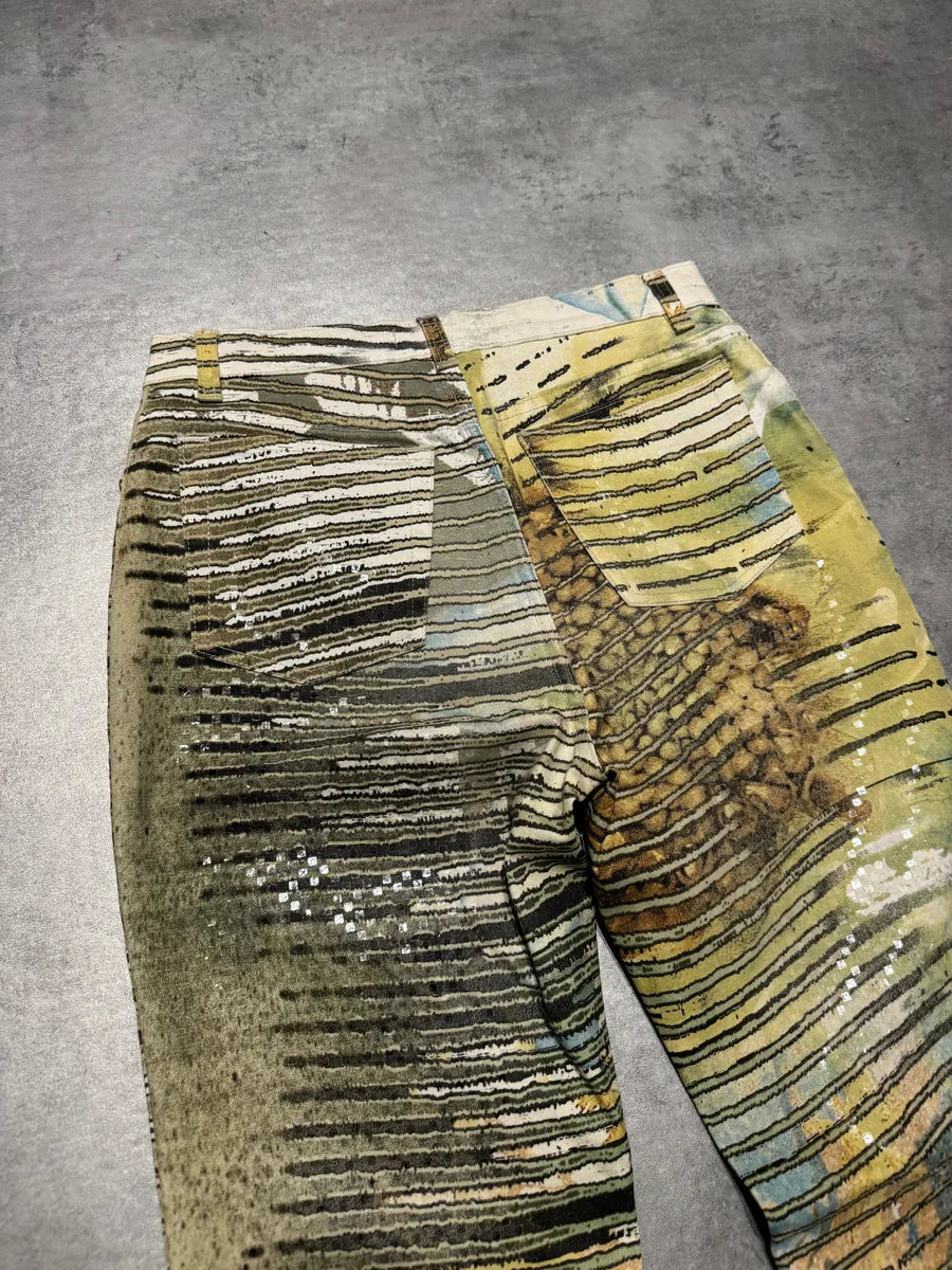 SS2002 Roberto Cavalli Lion Savage Relaxed Summer Pants ZafOVgJ 3