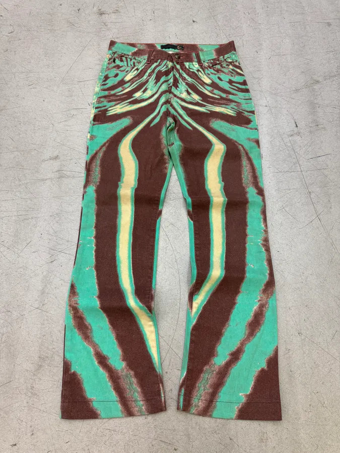 SS2002 Roberto Cavalli Mint Hallucination Stripe Pants GUvgPav 0