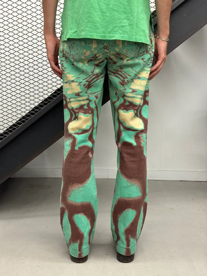SS2002 Roberto Cavalli Mint Hallucination Stripe Pants GUvgPav 6