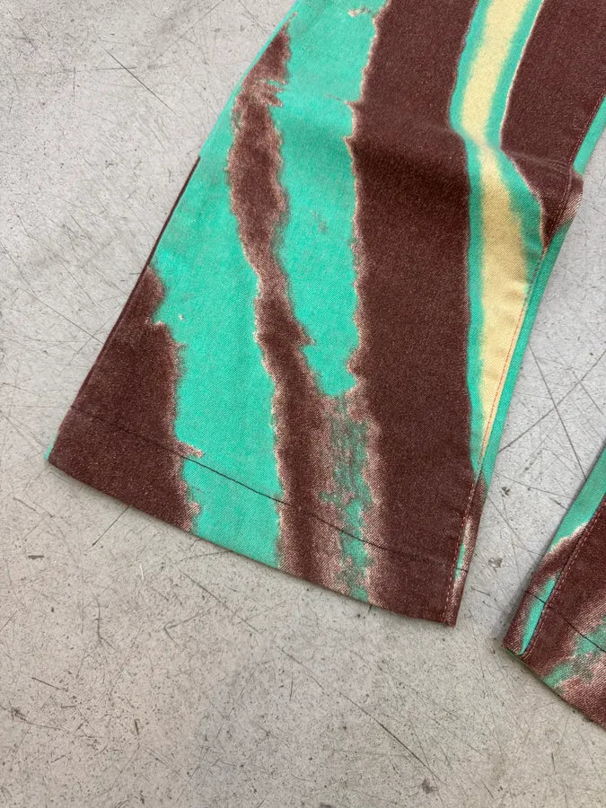 SS2002 Roberto Cavalli Mint Hallucination Stripe Pants GUvgPav 8
