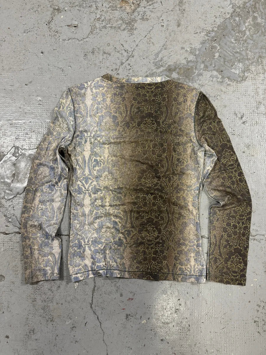 SS2002 Roberto Cavalli Mozaic Gradient Gold Longsleeves Top BZeVAen 1