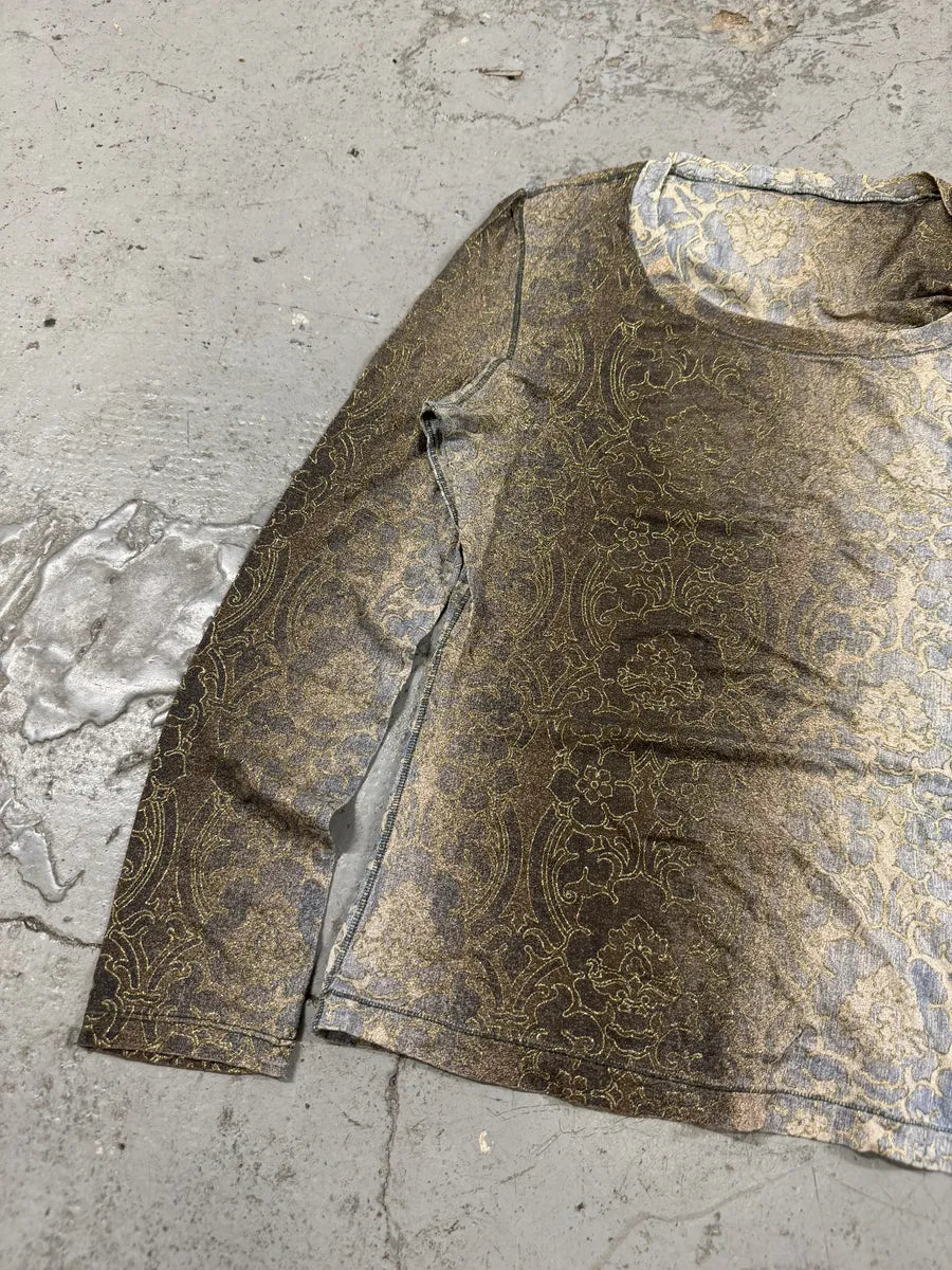 SS2002 Roberto Cavalli Mozaic Gradient Gold Longsleeves Top BZeVAen 3