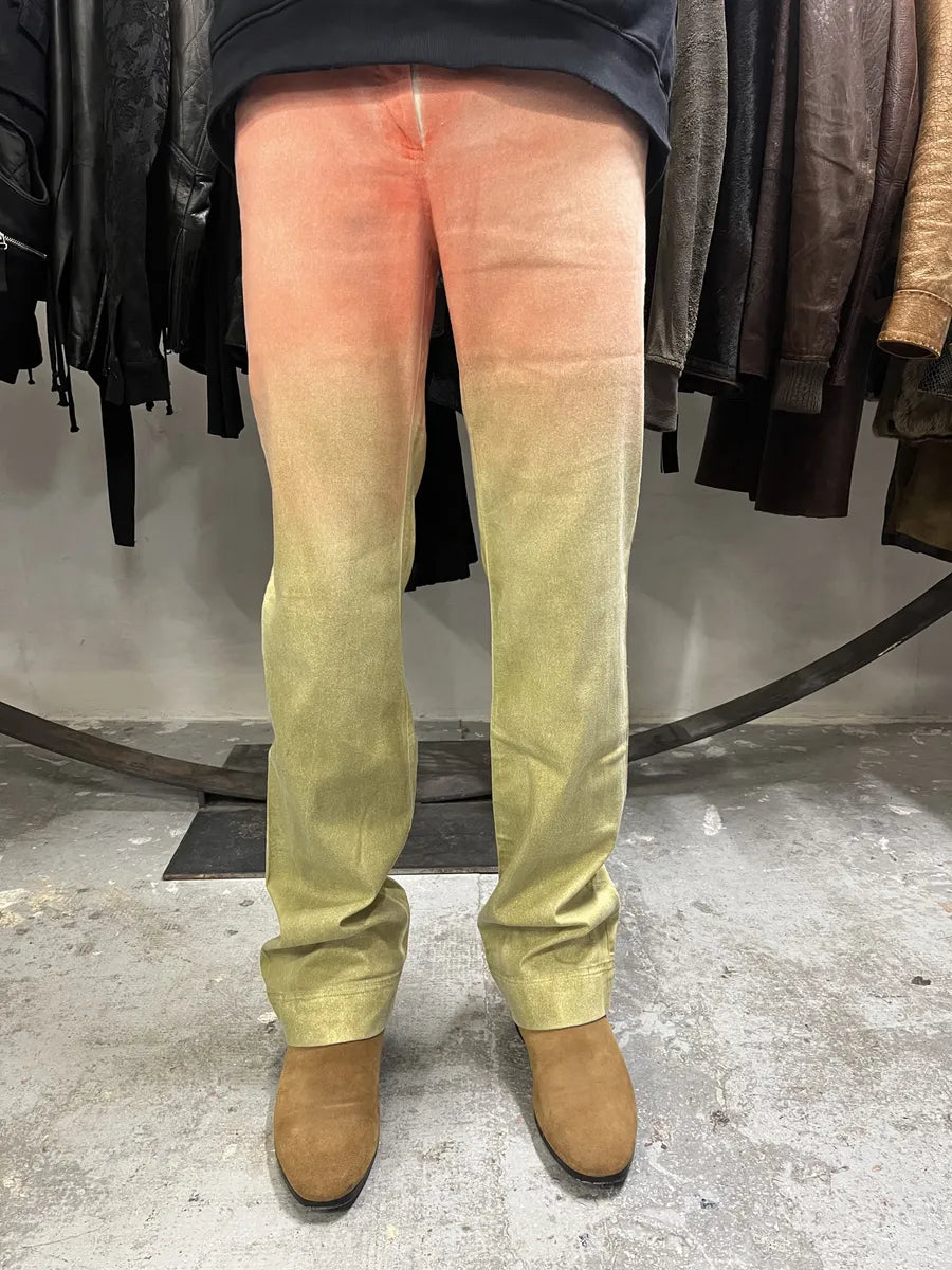 SS2002 Roberto Cavalli Orange & Green Gradient Soft Pants (S/M) uXAmaeU 2