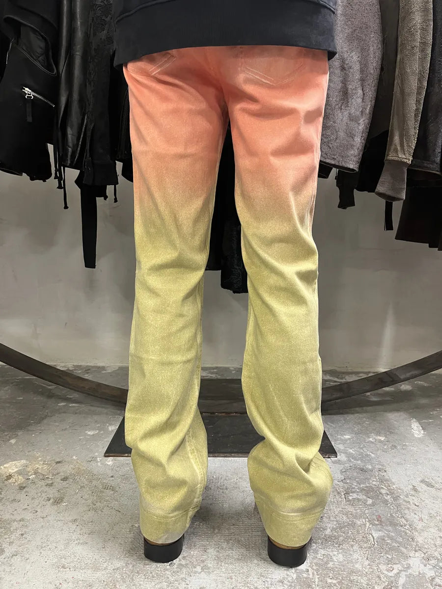 SS2002 Roberto Cavalli Orange & Green Gradient Soft Pants (S/M) uXAmaeU 3