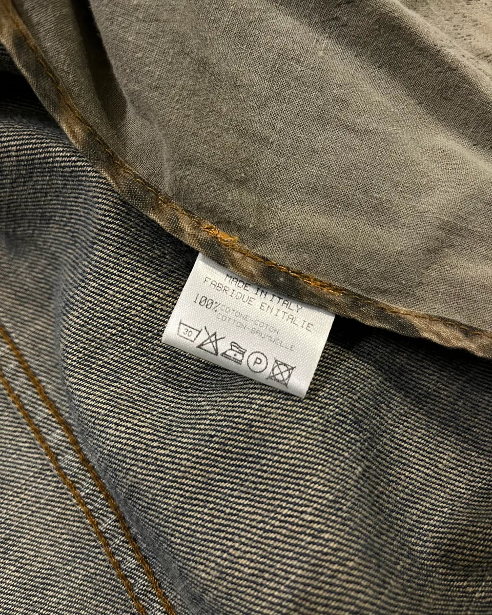 SS2002 Roberto Cavalli Structured Laced Arm Blue Denim Jacket rvbYRgC 8