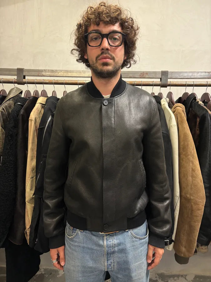 SS2002 Saint Laurent Tom Ford Black Leather Bomber Jacket OLNJUbY 1
