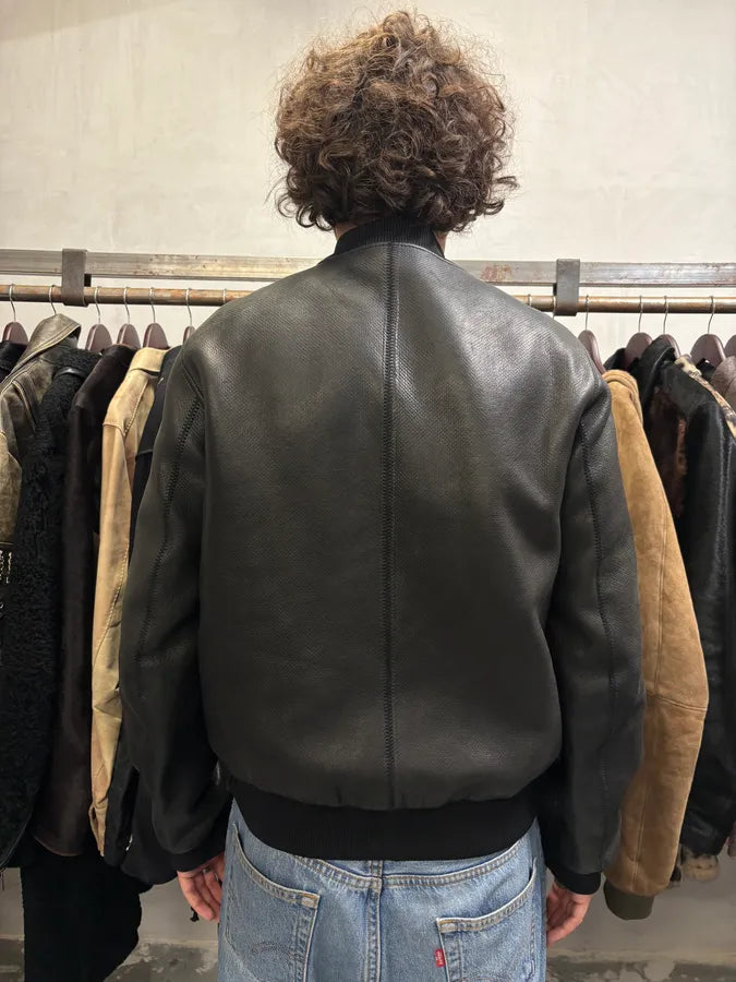 SS2002 Saint Laurent Tom Ford Black Leather Bomber Jacket OLNJUbY 2