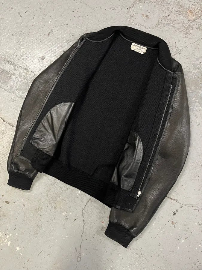 SS2002 Saint Laurent Tom Ford Black Leather Bomber Jacket OLNJUbY 4